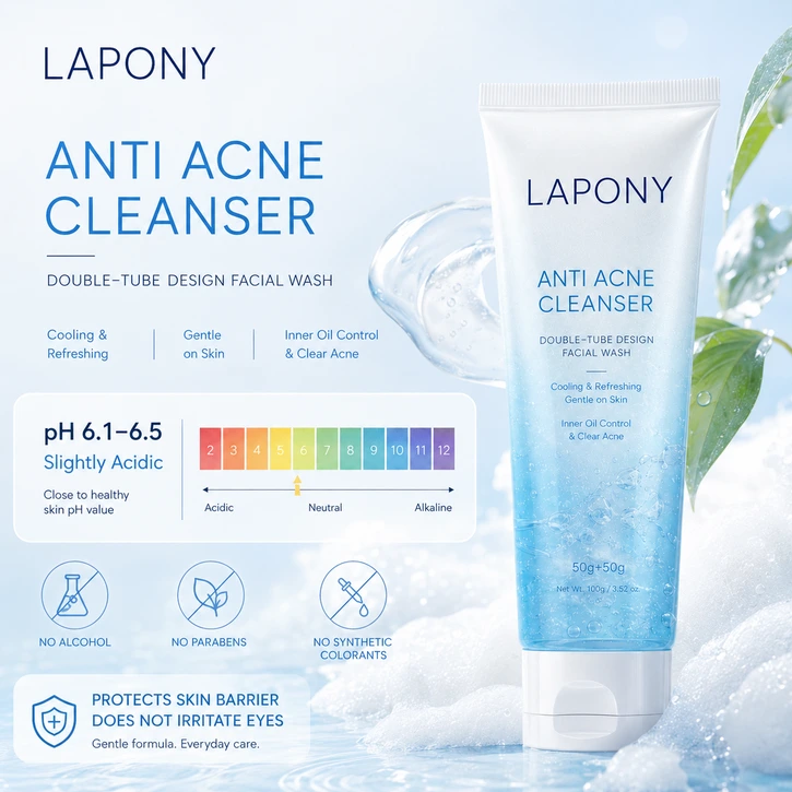 Private Label Dual-Tube Clarifying Facial Cleanser image 6