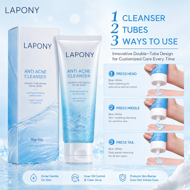 Private Label Dual-Tube Clarifying Facial Cleanser image 7
