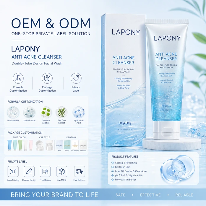 Private Label Dual-Tube Clarifying Facial Cleanser image 8
