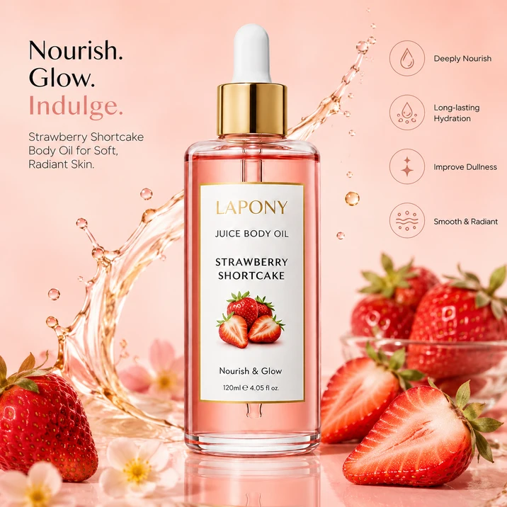 Private Label Strawberry Shortcake Juice Body Oil image 3