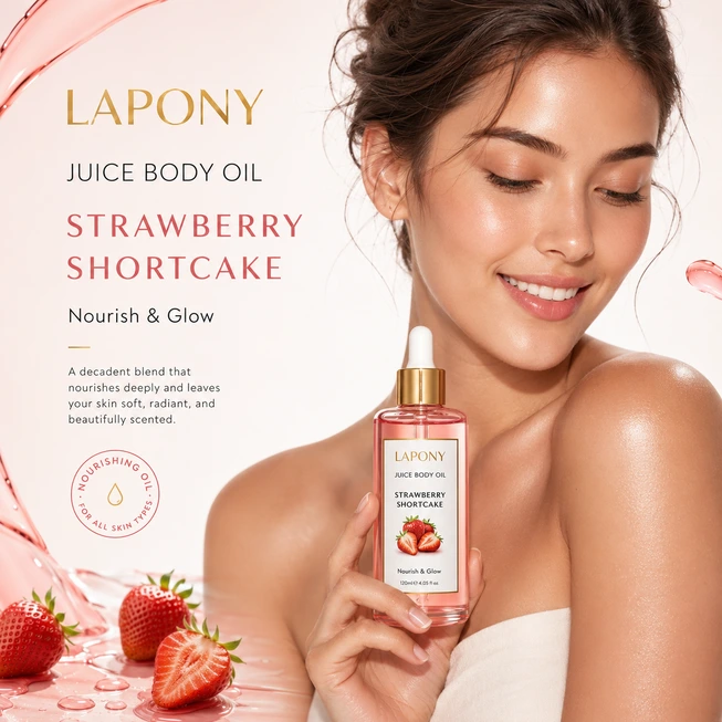 Private Label Strawberry Shortcake Juice Body Oil image 5