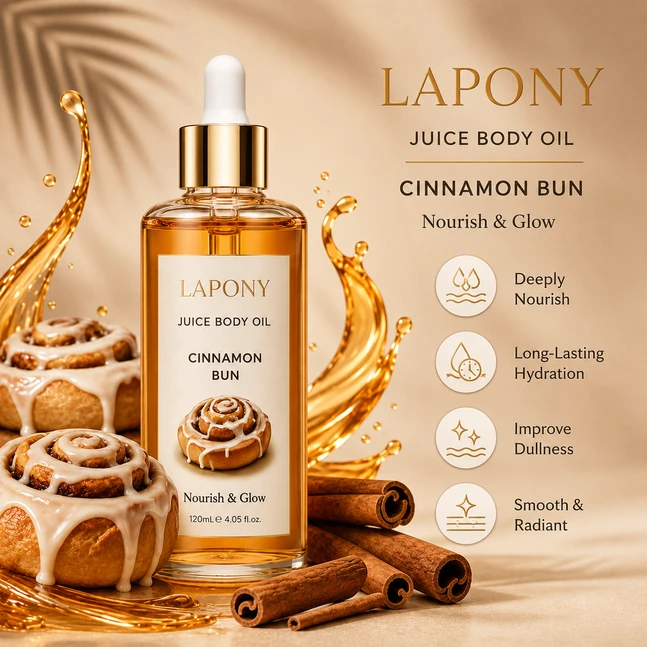 Private Label Cinnamon Bun Juice Body Oil image 4