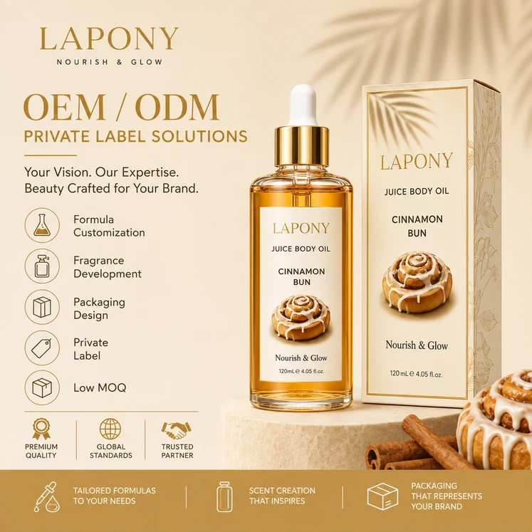 Private Label Cinnamon Bun Juice Body Oil image 6