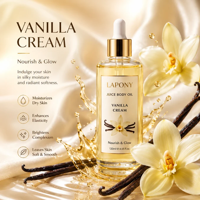 Private Label Vanilla Cream Juice Body Oil image 2