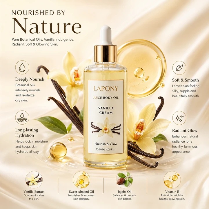 Private Label Vanilla Cream Juice Body Oil image 3