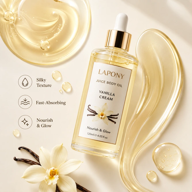 Private Label Vanilla Cream Juice Body Oil image 4