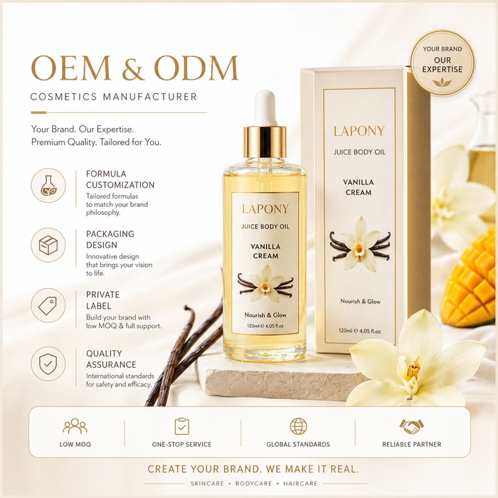 Private Label Vanilla Cream Juice Body Oil image 6