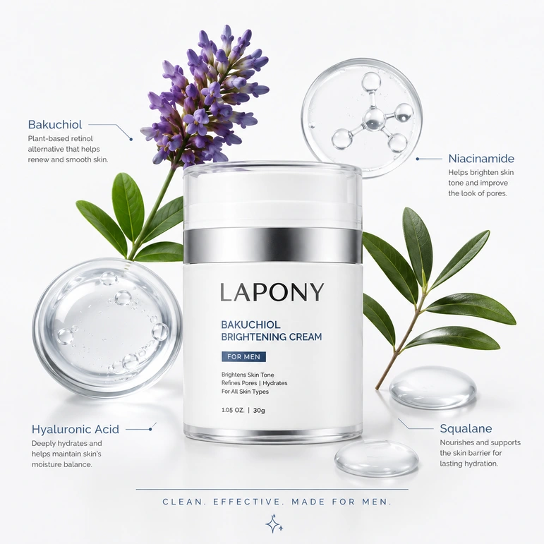 Private Label Bakuchiol Brightening Cream for Men image 4