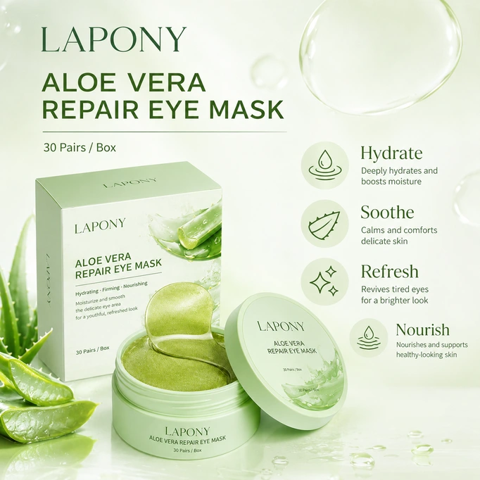 Private Label Aloe Vera Hydrating Eye Mask image 5