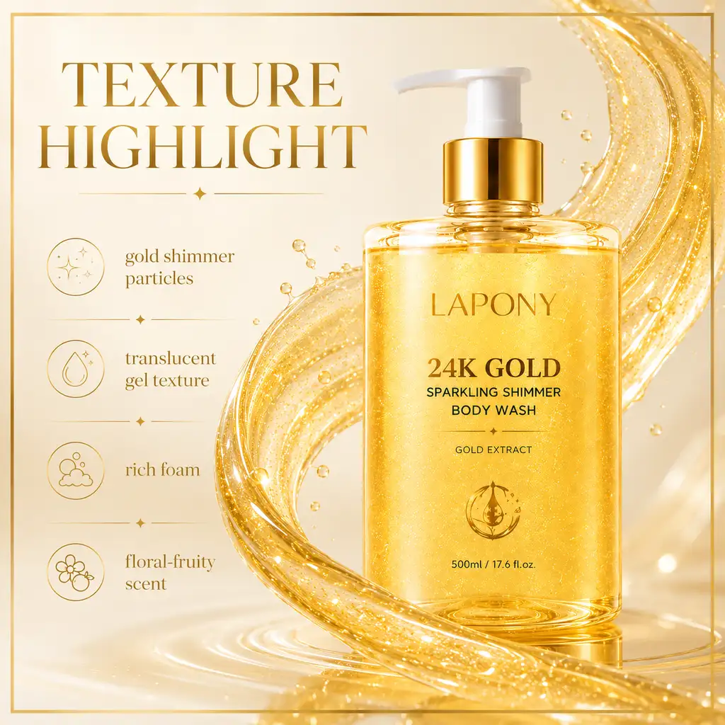 Private Label 24K Gold Shimmer Body Wash image 4