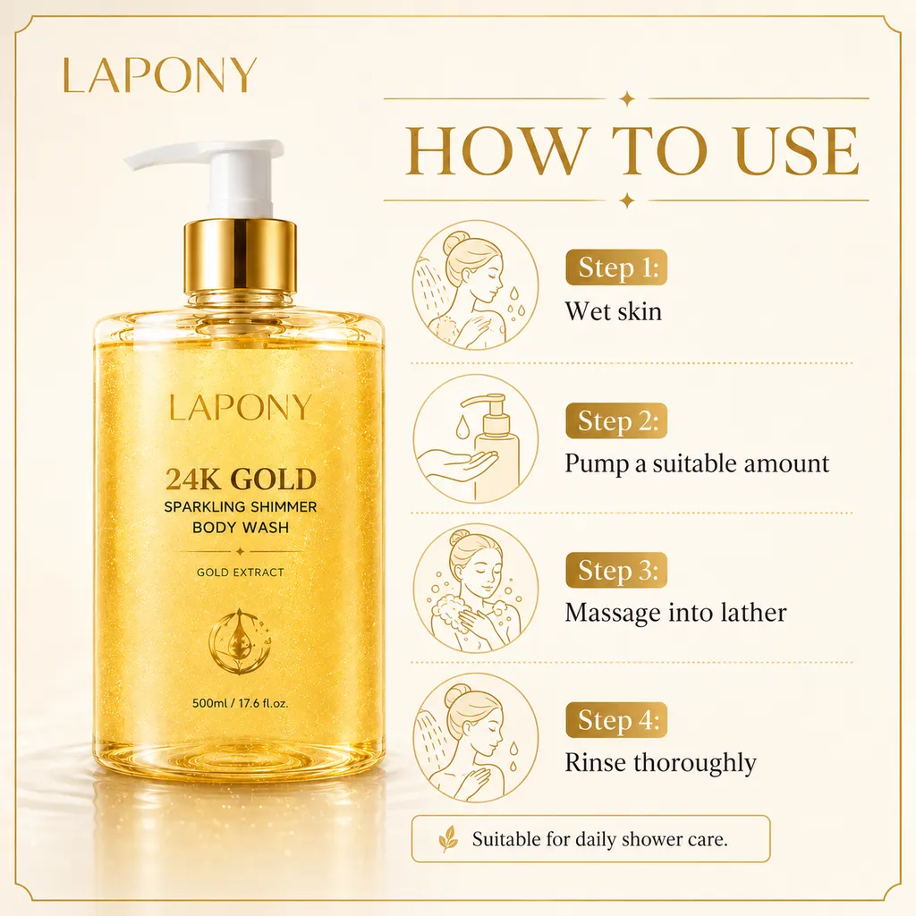 Private Label 24K Gold Shimmer Body Wash image 5