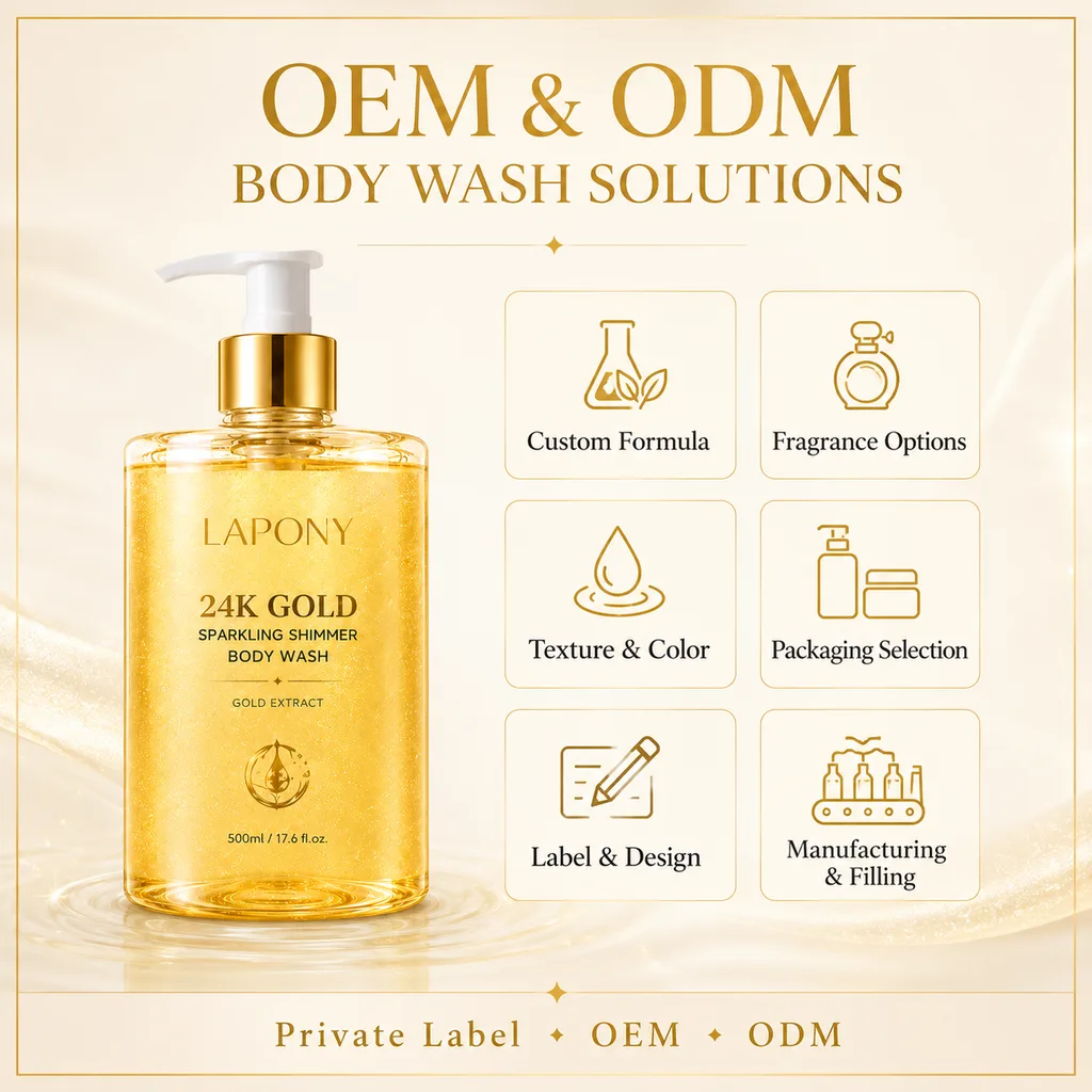 Private Label 24K Gold Shimmer Body Wash image 6