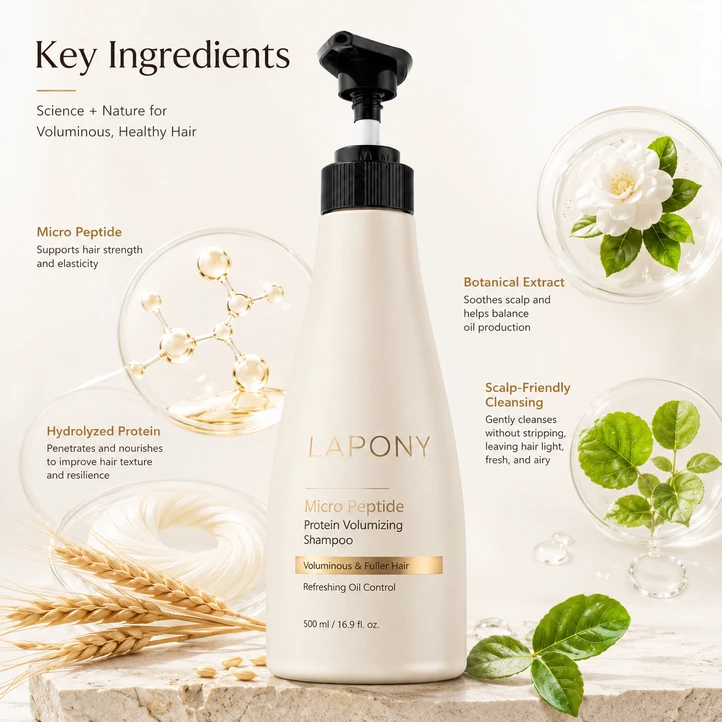Private Label Micro Peptide Protein Volumizing Shampoo image 5