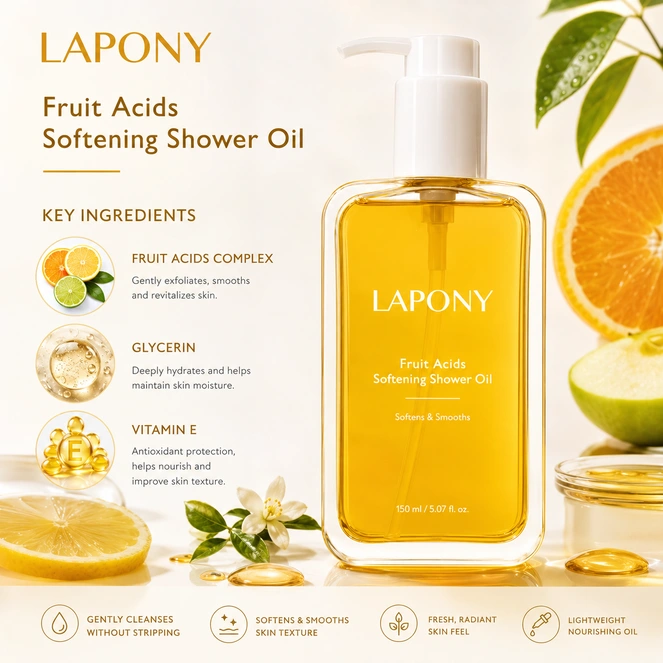 Private Label Fruit Acids Softening Shower Oil image 5