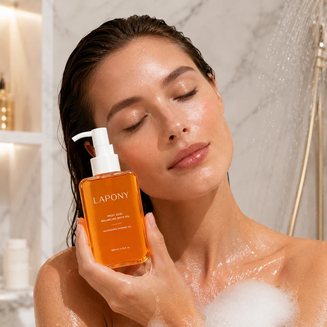 Private Label Fruit Acid Balancing Bath Oil image 4