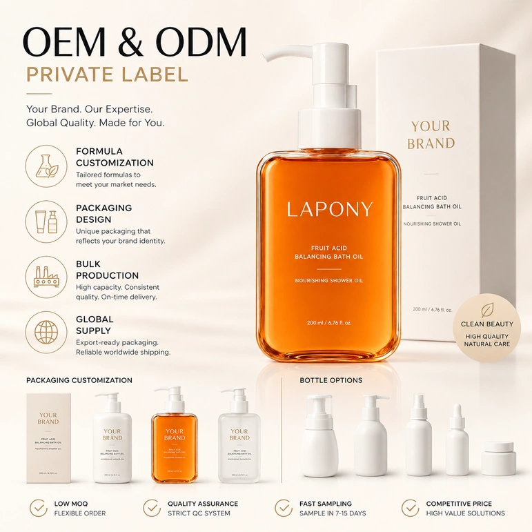 Private Label Fruit Acid Balancing Bath Oil image 6