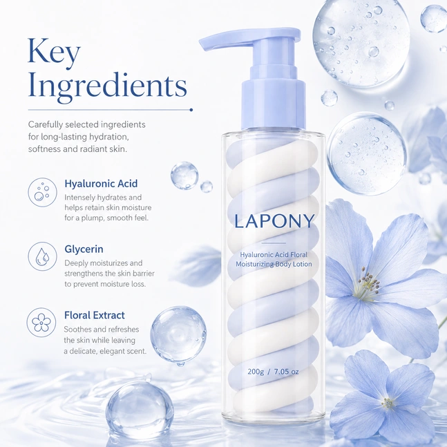 Private Label Hyaluronic Acid Floral Moisturizing Body Lotion image 2