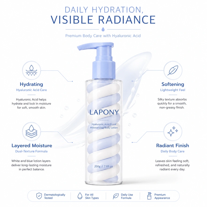 Private Label Hyaluronic Acid Floral Moisturizing Body Lotion image 5