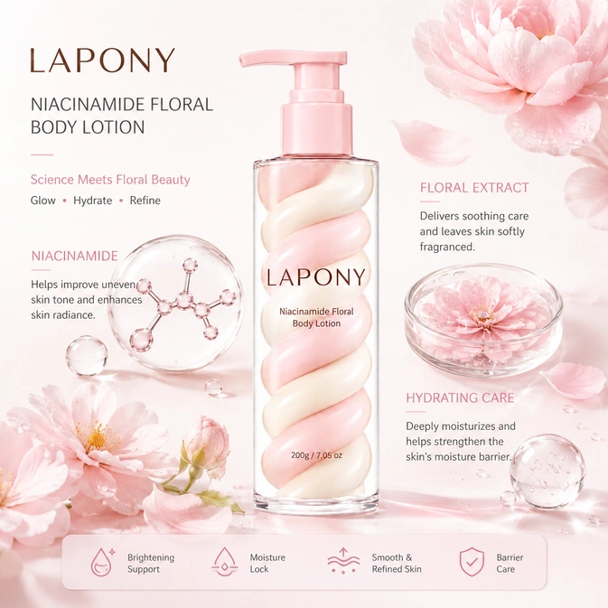 Private Label Niacinamide Floral Body Lotion image 2