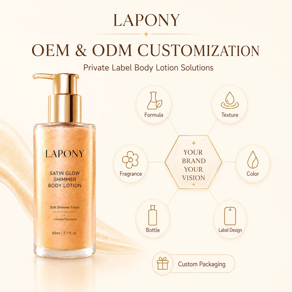 Private Label Satin Glow Shimmer Body Lotion image 6