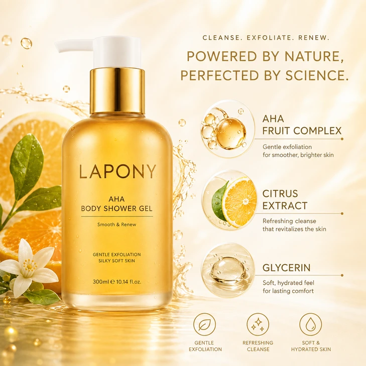 Private Label AHA Body Shower Gel image 4