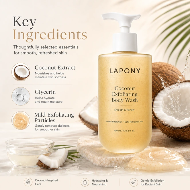 Private Label Coconut Exfoliating Body Wash image 4