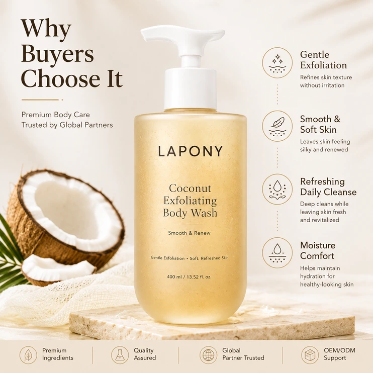 Private Label Coconut Exfoliating Body Wash image 5