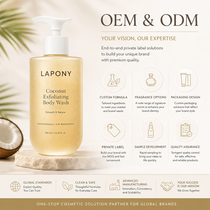 Private Label Coconut Exfoliating Body Wash image 6
