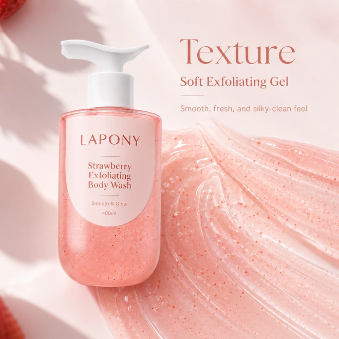 Private Label Strawberry Exfoliating Body Wash image 3