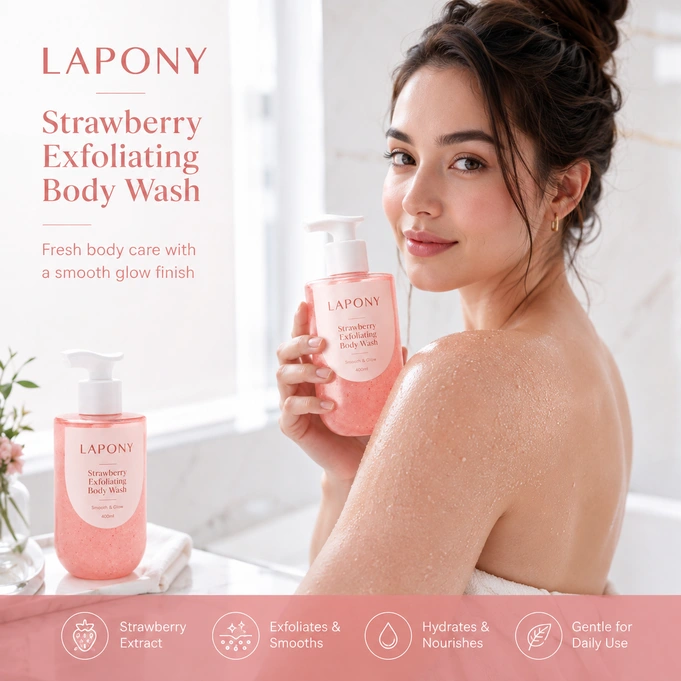 Private Label Strawberry Exfoliating Body Wash image 4