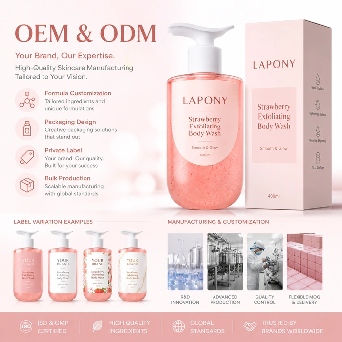 Private Label Strawberry Exfoliating Body Wash image 6