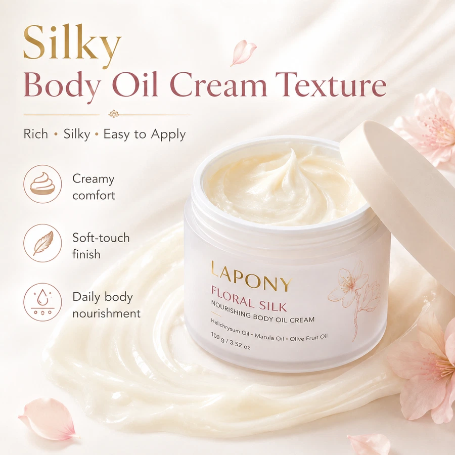 Private Label Floral Silk Nourishing Body Oil Cream image 3