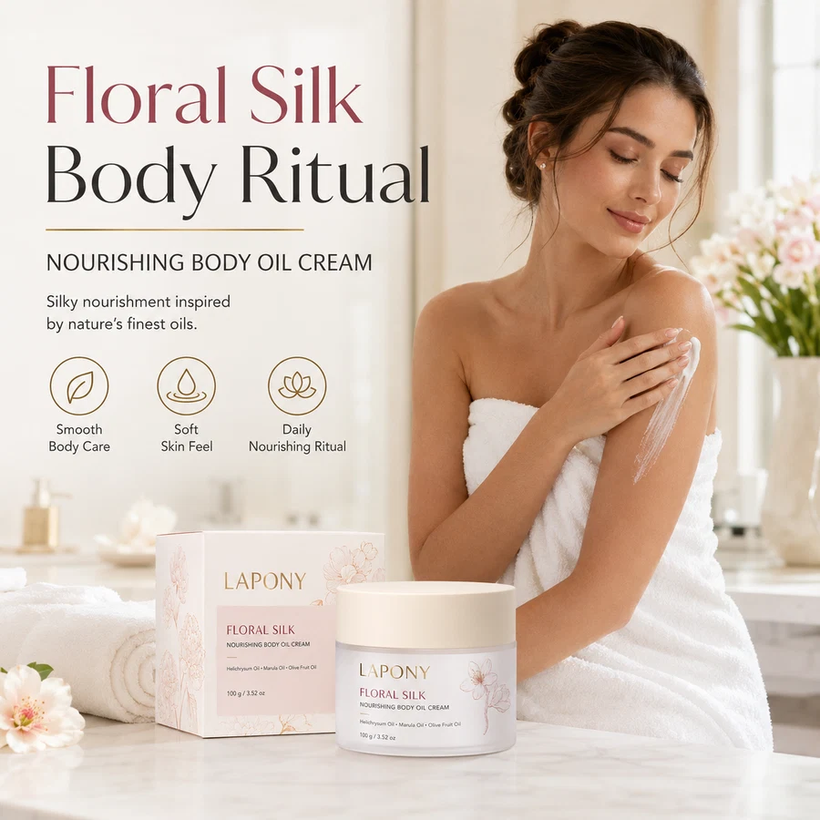 Private Label Floral Silk Nourishing Body Oil Cream image 4