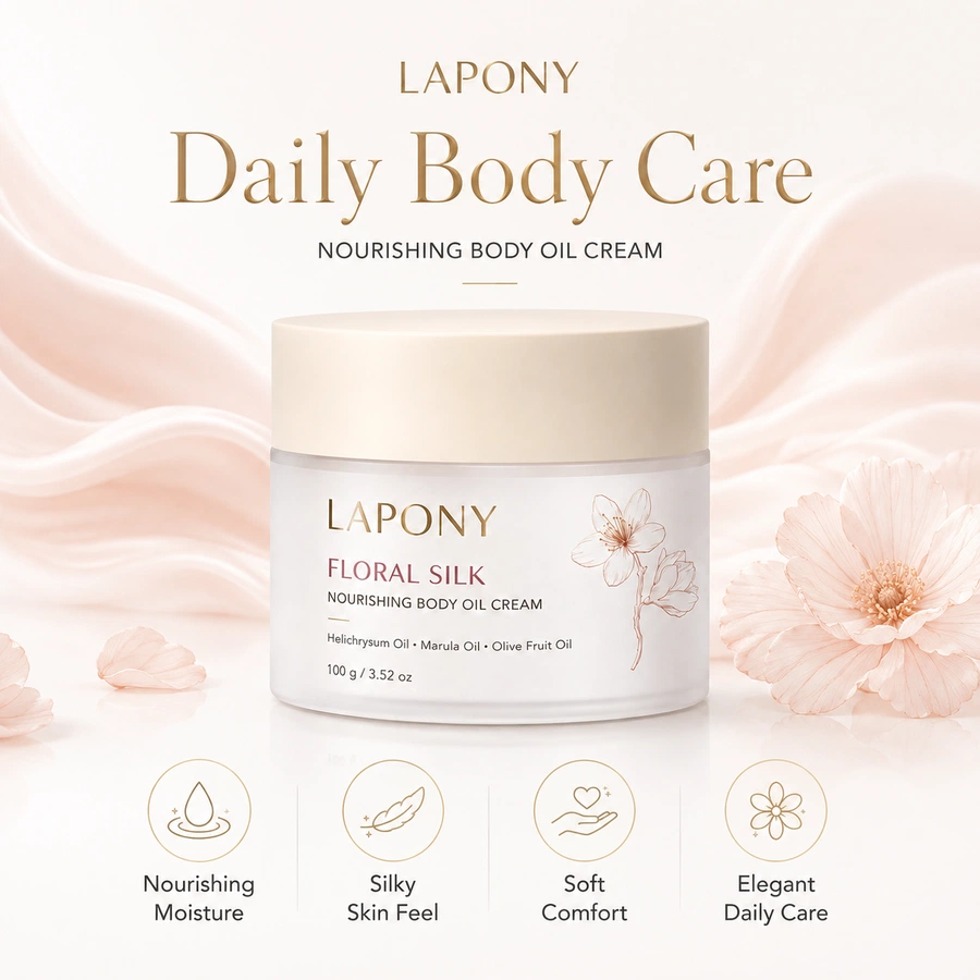 Private Label Floral Silk Nourishing Body Oil Cream image 5