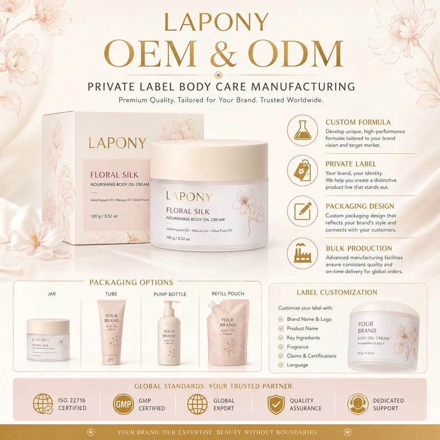 Private Label Floral Silk Nourishing Body Oil Cream image 6