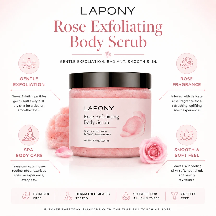 Private Label Rose Exfoliating Body Scrub image 5