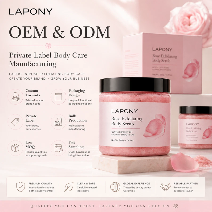 Private Label Rose Exfoliating Body Scrub image 6
