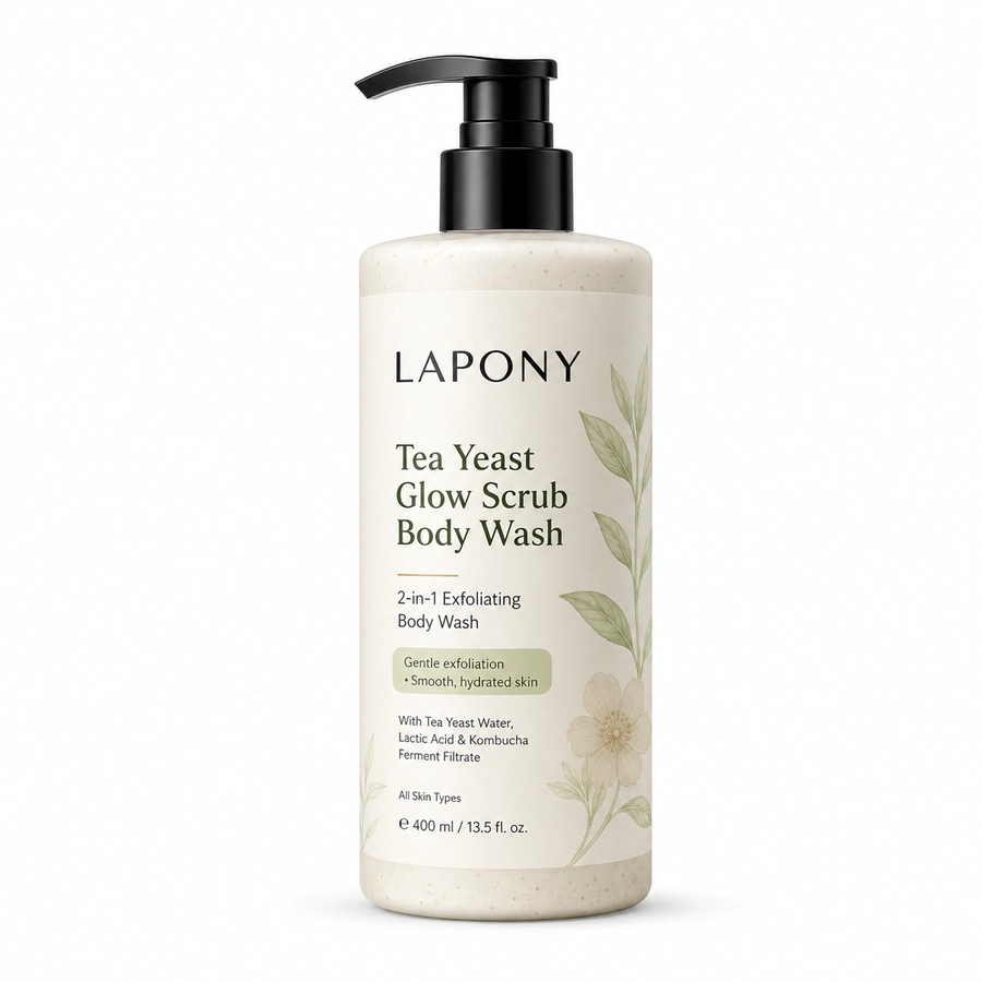 Private Label Tea Yeast Glow Scrub Body Wash