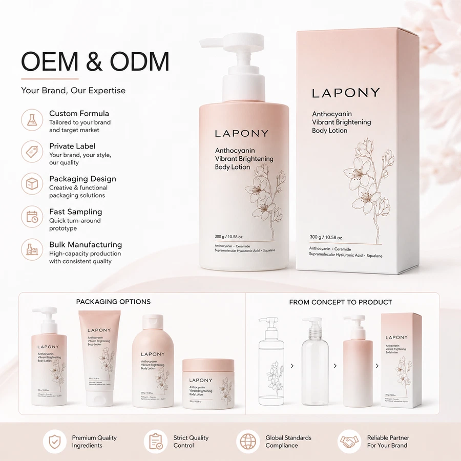 Private Label Anthocyanin Vibrant Brightening Body Lotion image 6