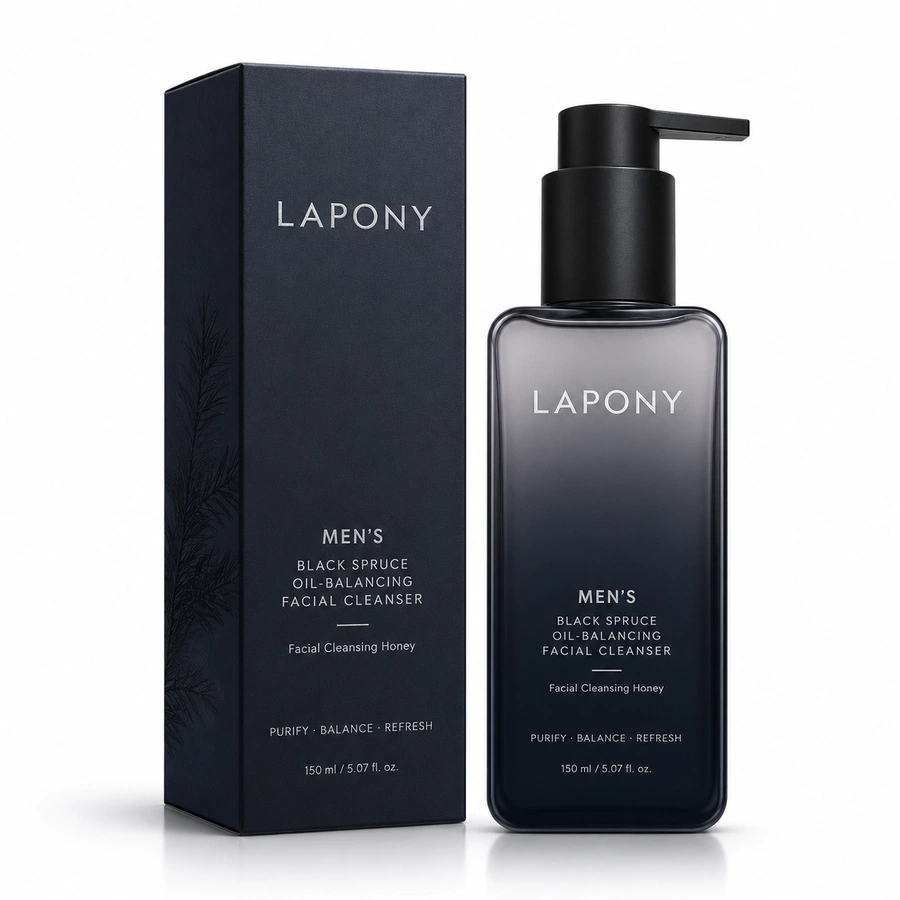 Private Label Men’s Black Spruce Oil-Balancing Facial Cleanser