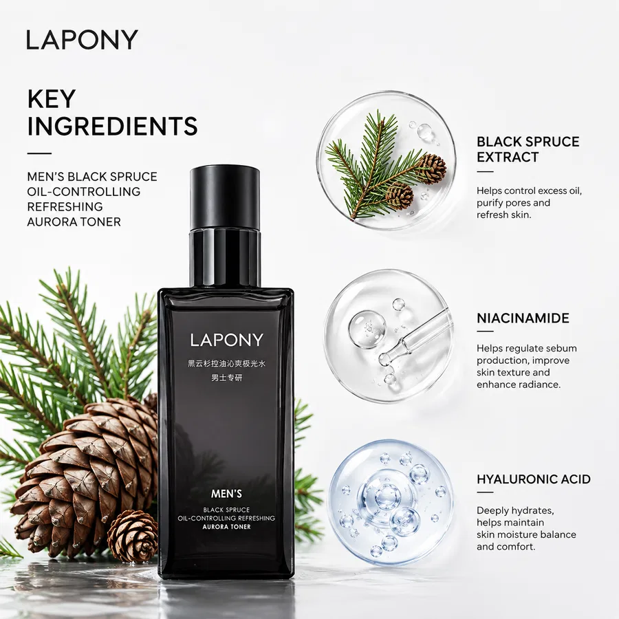 Private Label Men’s Black Spruce Oil-Control Refreshing Toner image 2