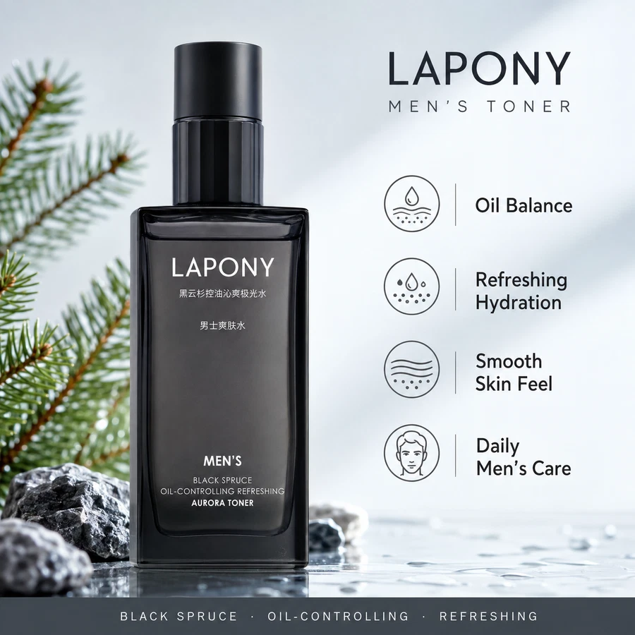 Private Label Men’s Black Spruce Oil-Control Refreshing Toner image 5