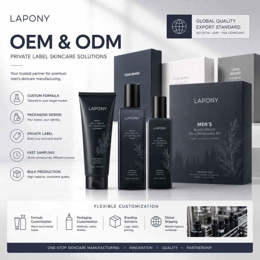 Private Label Men’s Black Spruce Oil-Control Skincare Set image 6