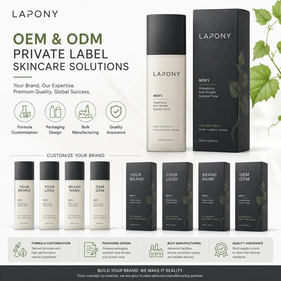 Private Label Men’s Vine Tea Smoothing Essence Toner image 2
