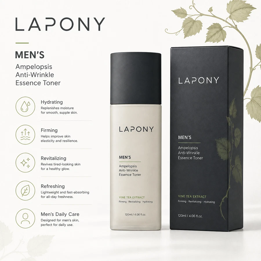 Private Label Men’s Vine Tea Smoothing Essence Toner image 4
