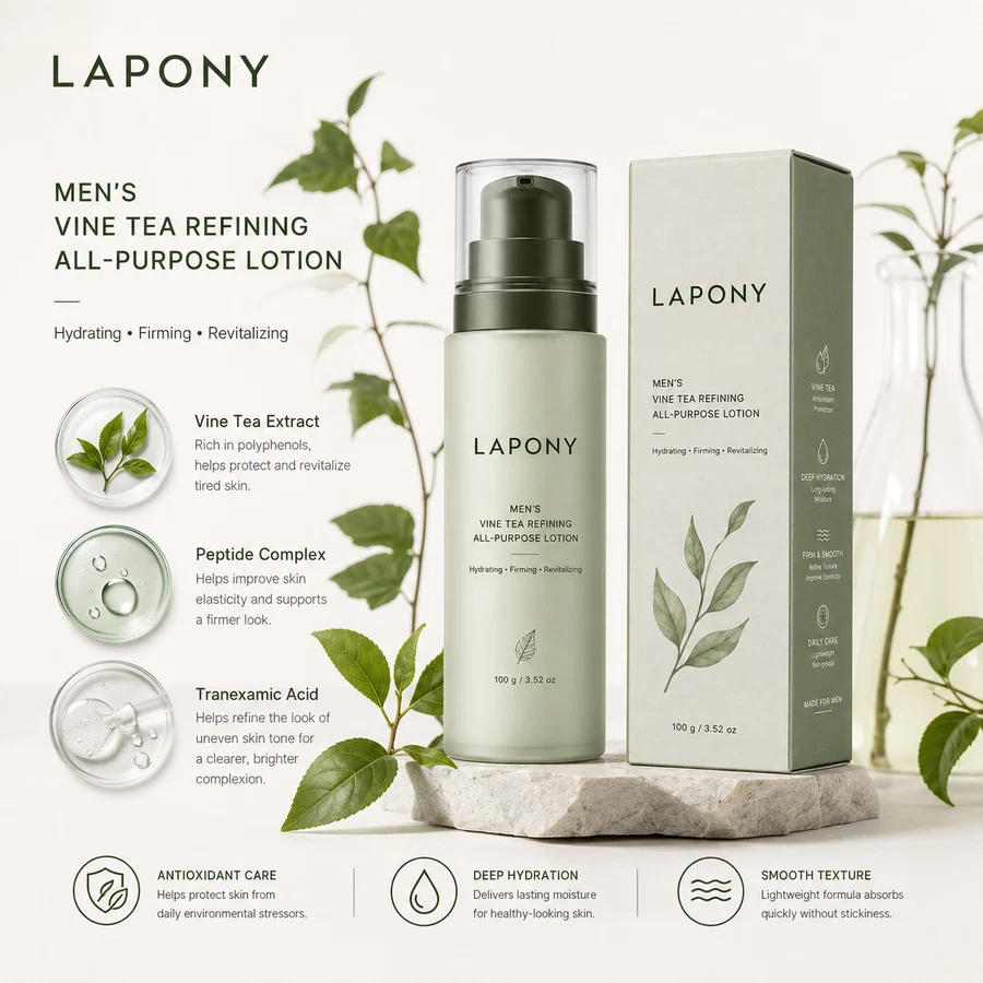 Private Label Men’s Vine Tea Refining All-Purpose Lotion image 2