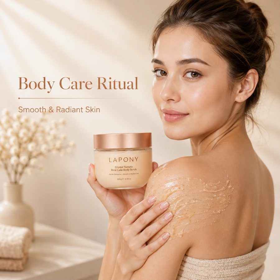 Private Label Crystal Tomato Rice Cake Body Scrub image 3