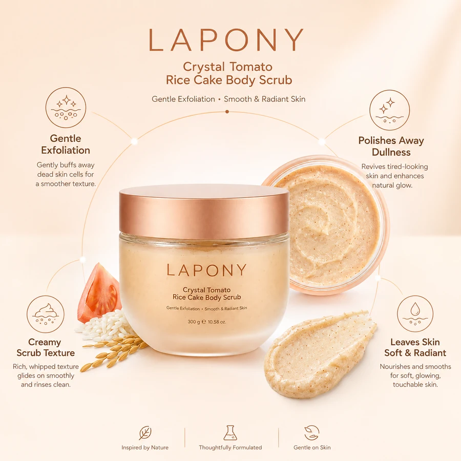 Private Label Crystal Tomato Rice Cake Body Scrub image 4