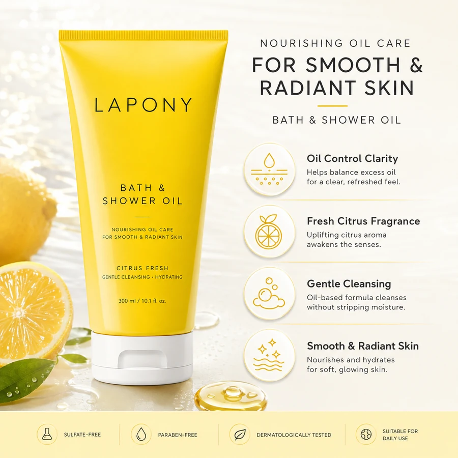 Private Label Citrus Bath & Shower Oil Cream image 5
