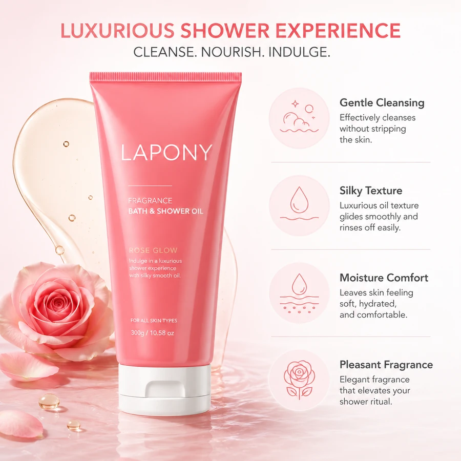 Private Label Rose Glow Fragrance Bath & Shower Oil image 5